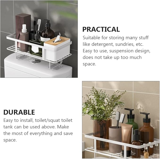 DOITOOL Bathroom Shelf over Toilet Easy Install Home Sundry Rack Non-punching Design