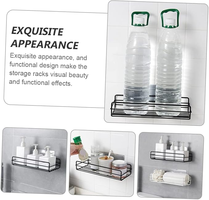 GLEAVI Wall-Mounted Storage Shelves Bathroom Storage Holders Iron Display Racks Small Bathroom Wall-Mounted Racks