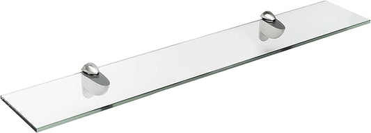 Spancraft Glass H-12x36-Brushed Steel Heron Glass Shelf, Brushed Steel, 12" x 36"