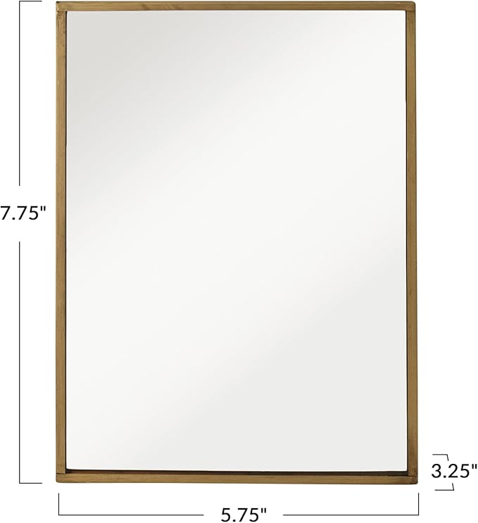 Creative Co-Op Rectangular Accent Standing Mirror, Brass