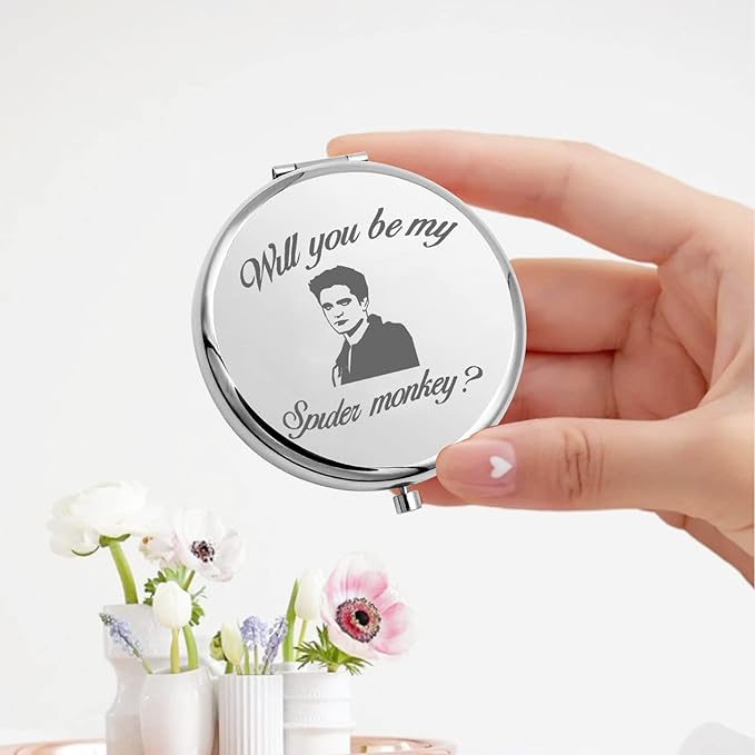 KEYCHIN Vampire Movie Pocket Mirror Vampire Edward and Bella Fans Gifts Will You Be My Spider Monkey Compact Mirror for Women Girls Teenager (Spider Monkey-S)