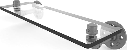 Allied Brass P-400-16-GS Pipeline Collection 16 Inch Glass Shelf, Matte Gray