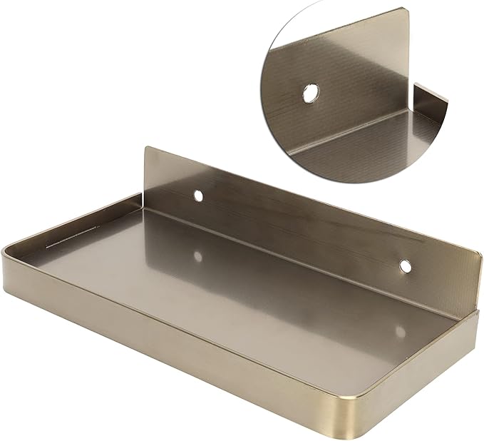 Bathroom Cell Phone Shelf, Wall Mounted Thick Phone Storage Shelf, Toilet Phone Holder Accessory for Toilet (Gold)