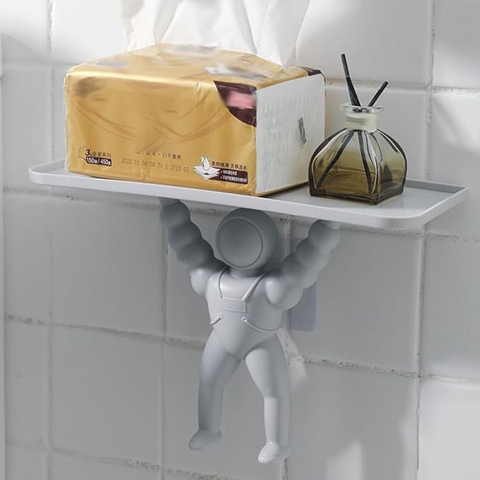 BESPORTBLE 2pcs Wall Storage Rack Spaceman Hanging Shelf for Bathroom Stylish Organizer for Facial Care Essential Oils Creams Space-Saving Home Storage