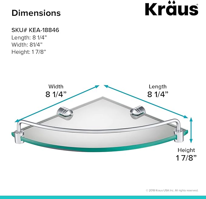 Kraus Elie Corner Bathroom Shelf, Chrome Finish, KEA-18846CH