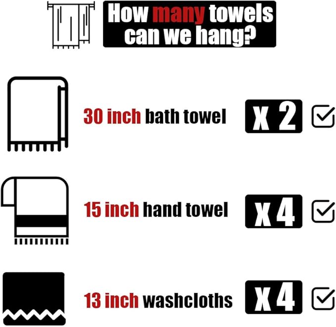 JQK Double Bath Towel Bar, 33 Inch 304 Stainless Steel Thicken 0.8mm Towel Rack for Bathroom, Towel Holder Brushed Finished Wall Mount, Useable Length 30 Inch, TB100L30-BN