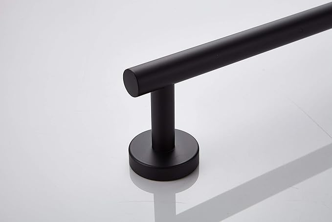 TocTen Bath Towel Bar - Thicken SUS304 Stainless Steel Bathroom Towel Holder, Towel Rod for Bathroom Heavy Duty Wall Mounted Towel Rack Hanger (20 in, Black)