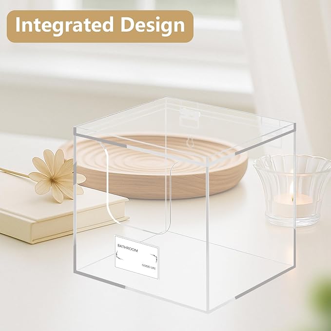 Facial Towel Holder – Disposable Face Towel Acrylic Storage Box for Bathroom, Clean Skin Club Box with Non-Slip Pads, Holds XL Clean Towels (Excluding Facial Towels) (Ready to use)