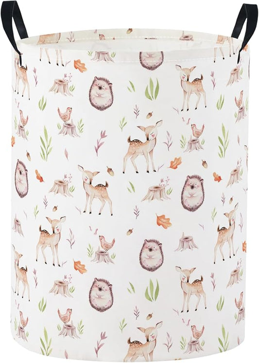Baby Laundry Basket Baby Nursery Hamper Kids Laundry Basket Toy Storage Bin for Boys Room Decor Gift Baskets for Bedroom Bathroom(Fall Animal)