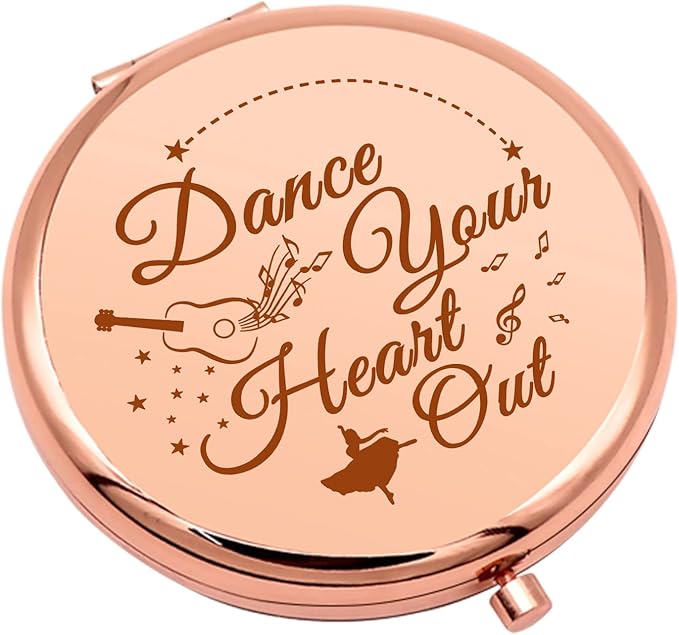 Dance Lover Gift Dancing Gift for Girls Dance Gifts for Women Compact Makeup Mirror for Dancing Teacher Folding Makeup Mirror for her Inspirational Present for Women Girl Birthday Graduation