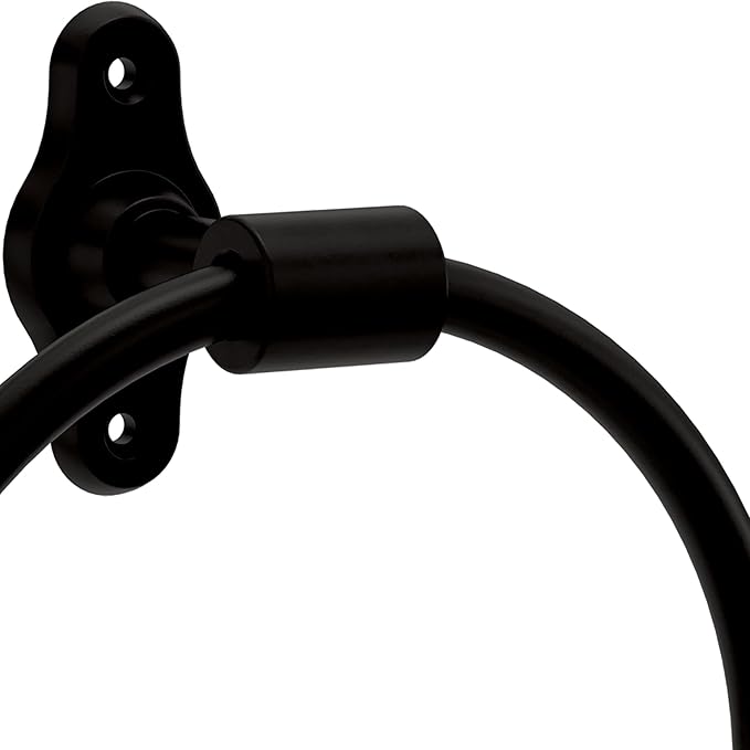 Franklin Brass Calloway (1-Pack) Hand Towel Holder Matte Black Towel Racks for Bathroom Wall Round Towel Ring Holder for Bath Towel Hanger for Kitchen, Bathroom Accessories CLWY46-MB