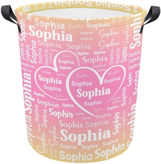 Personalized Laundry Baskets,Custom Name Gifts,Colorful Laundry Hamper for Kids Baby Adults,Collapsible Clothes Storage Organizer,One Size
