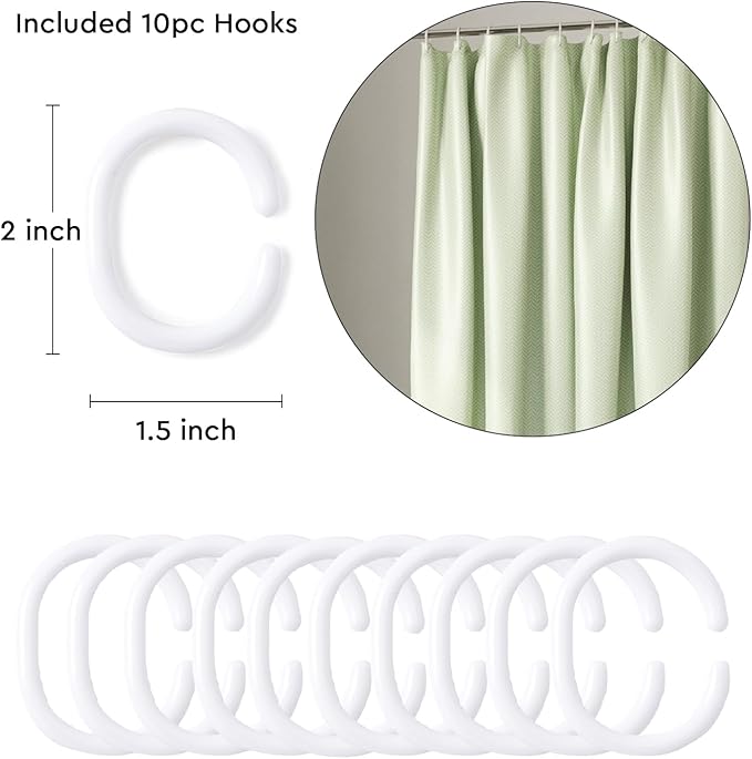 Encasa XO Luxury Jacquard Shower Curtain Mint 72x72 in | Rustproof, Wrinkle-Free, Water-Repellent & Machine Washable | Elegant Heavy Fabric for Bathroom Decor & Bathtub Use