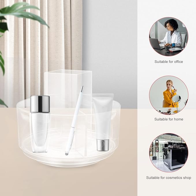 Cabilock Organize Your Beauty Supplies Rotating Makeup Storage Case 360° Cosmetics Organizer