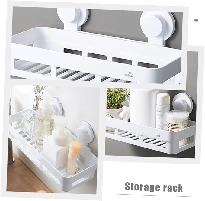 MAGICLULU Plastic Wall Shelves for Bathroom Non-Punch Storage Shelf Floating Bathroom Decor Wall-Mounted Rack