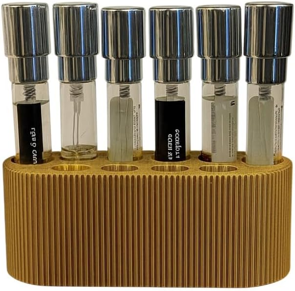 Perfume Sample Organizer for Bathroom or Vanity ?€? Ideal Makeup and Skincare Storage, Desk and Bathroom Counter Organizer, Gift for Her ((GOLD) Fits 8mL Atomizers (Travel Size))