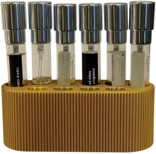 Perfume Sample Organizer for Bathroom or Vanity ?€? Ideal Makeup and Skincare Storage, Desk and Bathroom Counter Organizer, Gift for Her ((GOLD) Fits 8mL Atomizers (Travel Size))