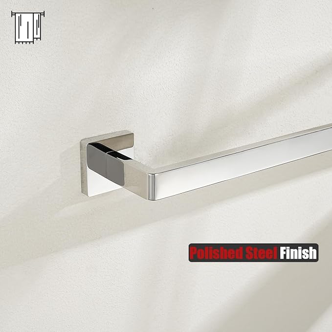 JQK Hand Towel Holder Towel Ring Gold, Thicken 0.8mm 304 Stainless Steel Bathroom Hand Towel Bar, 9 Inch Wall Mount Towel Rack Hanger, Polished Chrome, THH250L9-CH