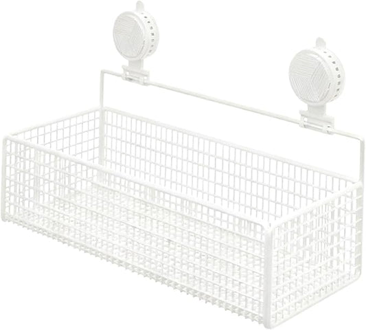 Bathroom Shelf with Suction Cup, Shampoo Holder, Bathroom Organizer, White L