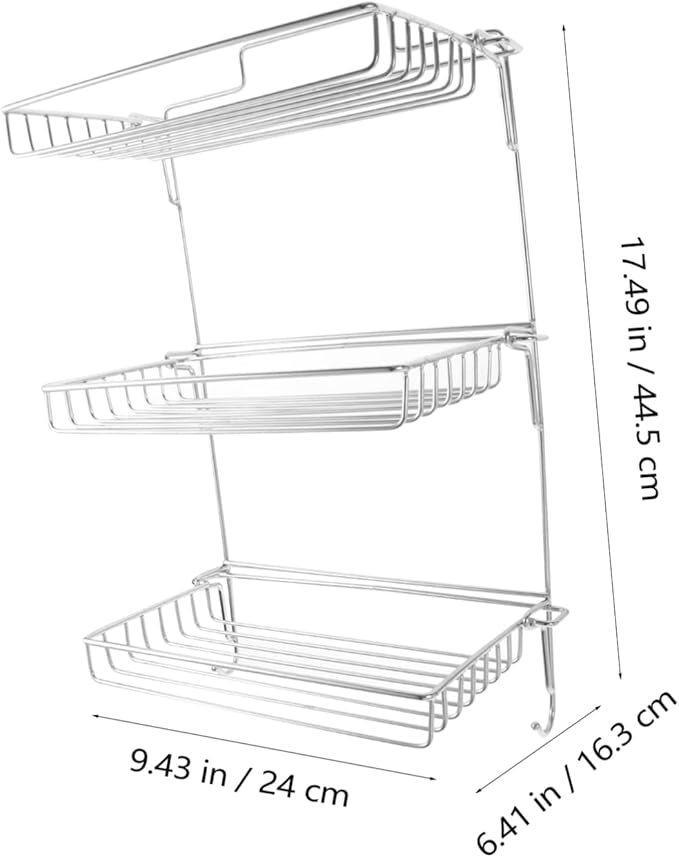 Stainless Steel Folding Storage Rack Adhesive Wall Mount Bathroom Shelves No Punch Sundry Rack
