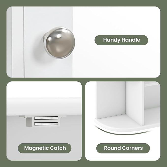 Giantex Bathroom Medicine Cabinet, Wall Mounted Bathroom Mirror Cabinet with Mirrored Door & 4 Interior Shelves, 6 Open Shelves, Mounting Hardware, Space-Saving Storage Cabinet, White