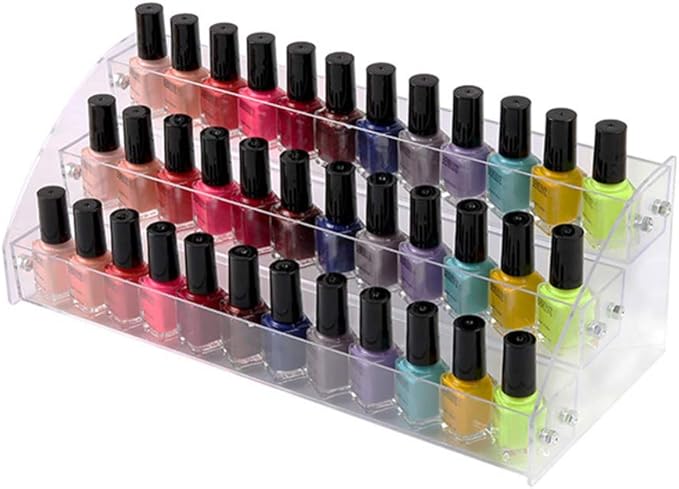 1 Pcs Multi-Layer Removable Nail Polish Shelf Acrylic Clear Cosmetics Multi-Functional Display Stand Rack Holder for Women (3 Layers)