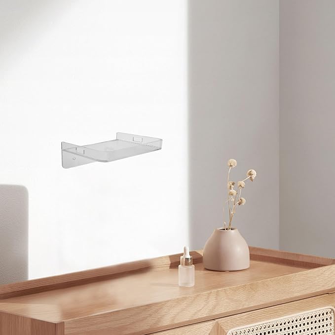 BESPORTBLE Floating Wall Shelves Bathroom Organizer Shelf L-Shaped Kitchen Seasoning Rack Wall Mounted Storage Holder for Bathroom and Kitchen
