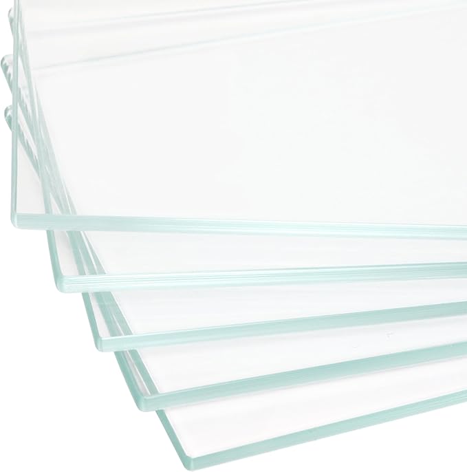 5 pcs 10" x 24" Tempered Rectangle Glass Floating Shelve for Wall-3/16 Thick -Pencil Polished Float（Without Stent ）