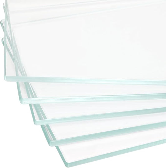 5 pcs - 14" x 24" Tempered Rectangle Glass Floating Shelve for Wall-3/16 Thick -Pencil Polished Float（Without Stent ）