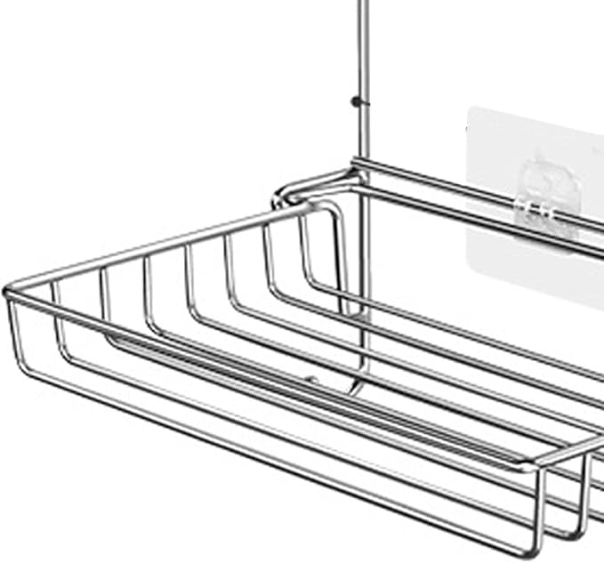 2 Tier Bathroom Shelves, Wall Mounted Stainless Steel Folding Storage Rack Kitchen Organization for Kitchen Bathroom Cabinet