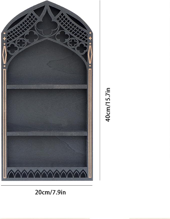 Wooden Multi Tiers Shelf Wall Mount Stand Elegant Window for Rock and Stones Shelf Display Stand