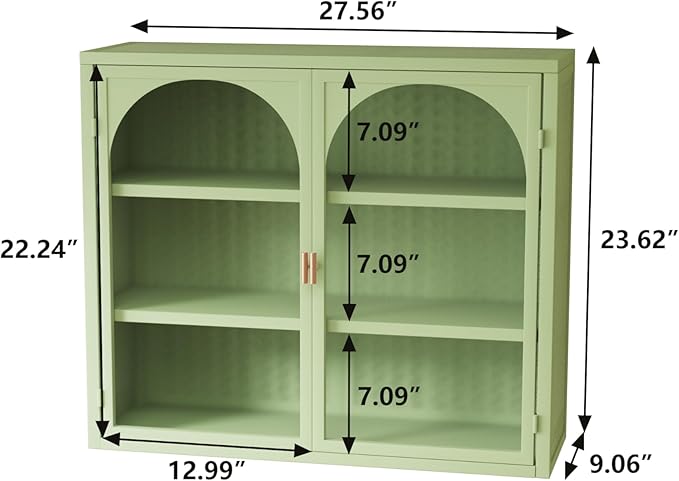 Medicine Cabinet,Medicine Cabinets for Bathroom with Glass Doors Shelf,Bathroom Cabinet Wall Mounted Wooden Bathroom Storage Cabinet Bathroom Cabinet Kitchen (Green3)