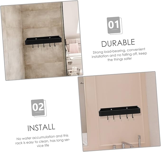 PRETYZOOM Wall-mounted Storage Rack Floating Shelf for Bathroom Kitchen Must Haves Strong Bearing Capacity