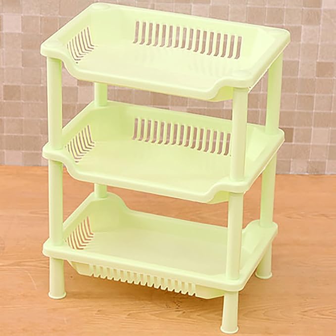 Zerodis 3 Tier Bathroom Shelf Organizer Tool Simple Assembly Multifunction Standing Rack Ideal for Bathroom Kitchen and Laundry Room Storage (#4)