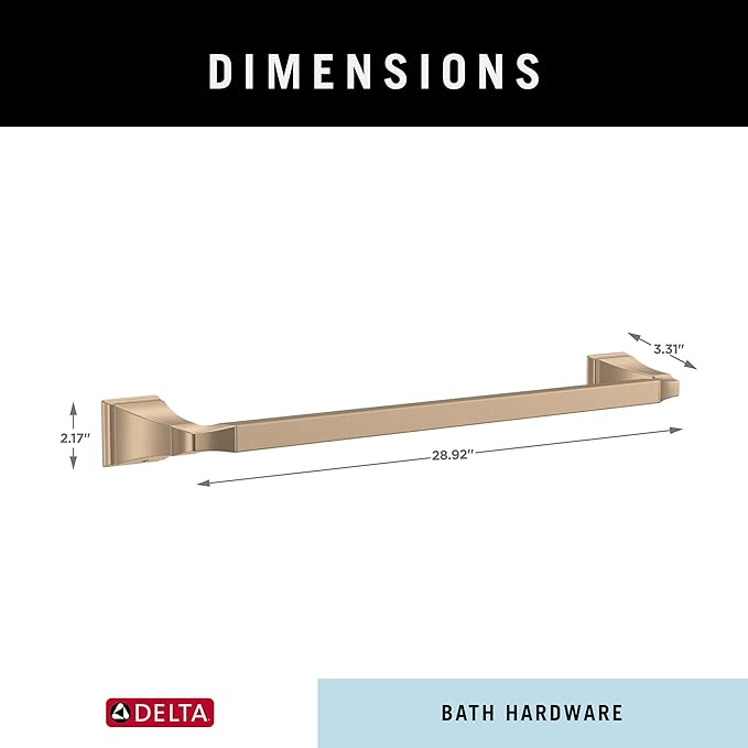 DELTA Dryden 18 inch Towel Bar, Champagne Bronze, Bathroom Accessories, 75118-CZ