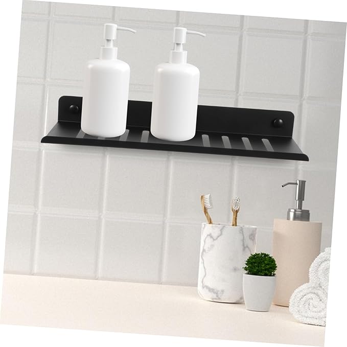 Alipis 12-Inch Floating Shelf Wall-Mounted Metal Rack Matte Finish Storage Shelf for Bathroom Kitchen Living Room Office Easy Installation Space-Saving Design