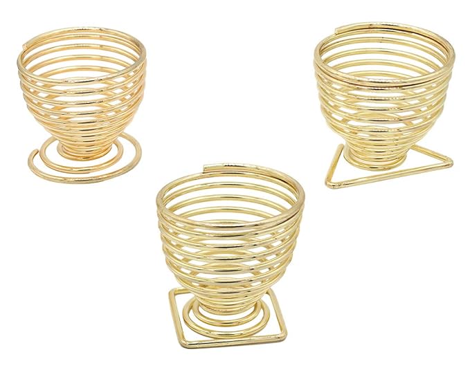 XIAOYU Makeup Sponge Holder, Egg Powder Puff Display Drying Racks Stand Cosmetic Tool Storage, Pack of 3, Gold