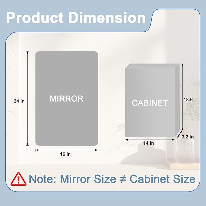 16x24 Inch Medicine Cabinet with Mirror for Bathroom, Silver Aluminum Bathroom Medicine Cabinet, Recessed or Wall Mount Medicine Chest Over Sink, Modern Farmhouse Style, Fully Assembled