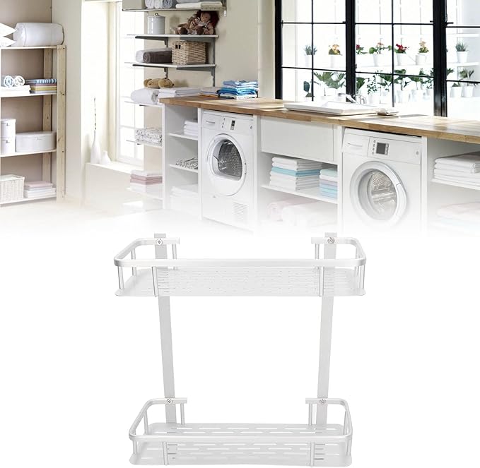 Floating Shelves for Wall, Bathroom Shelf, Wall Mounted Storage Shelves, Two Layers, Aluminum Alloy Matte, for Bathroom, Bedroom, Living Room, Kitchen, Office