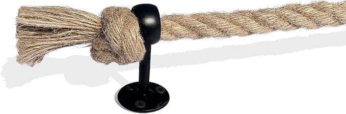 26'' Beach Rope Towel Rack–Nautical Coastal Towel Bar Unique Knot for Bathroom Decor Accessories Black Farmhouse Towel Holder Wall Mounted