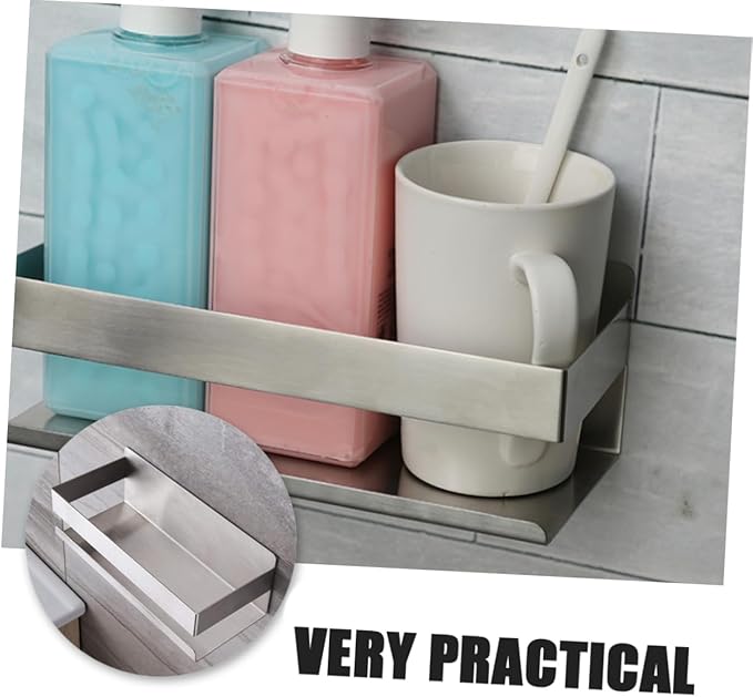 WOONEKY Bathroom Wall Shelf Toilet Shelf Bathroom Metal Kitchen Metal Wall Rack Storage Rack