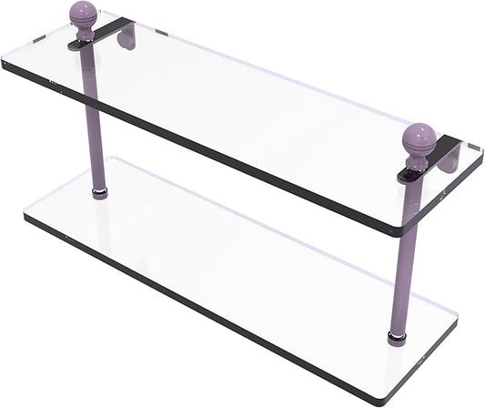 Allied Brass MA-2/16-LVN Mambo Collection 16 Inch Two Tiered Glass Shelf, Lavender