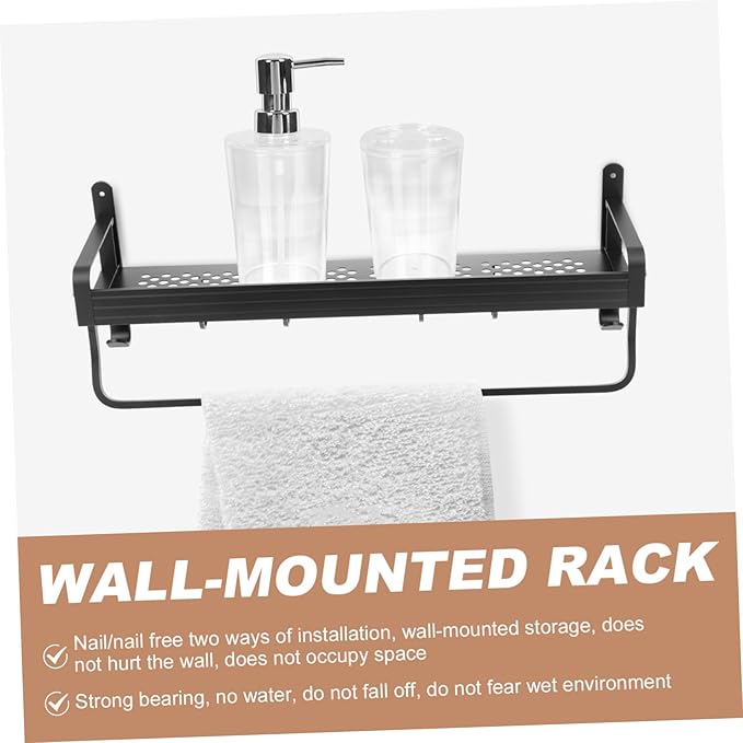 Aluminium Storage Rack Bathroom Counter Organizer Wall-Mounted Toilet Shelf Space Saving Storage Shelves