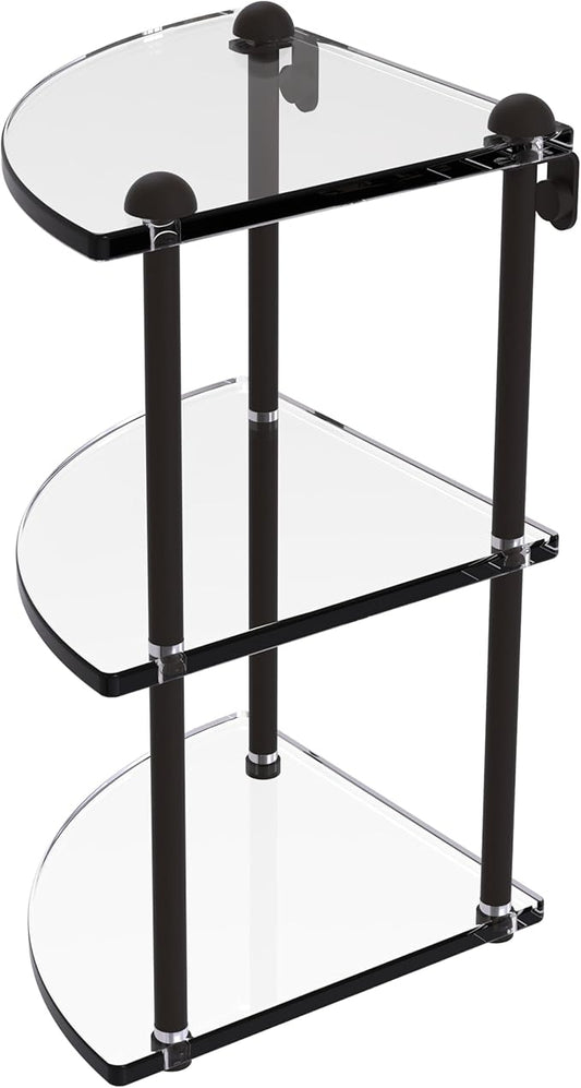 Allied Brass RC-6-ORB Three Tier Corner Glass Shelf, Oil Rubbed Bronze