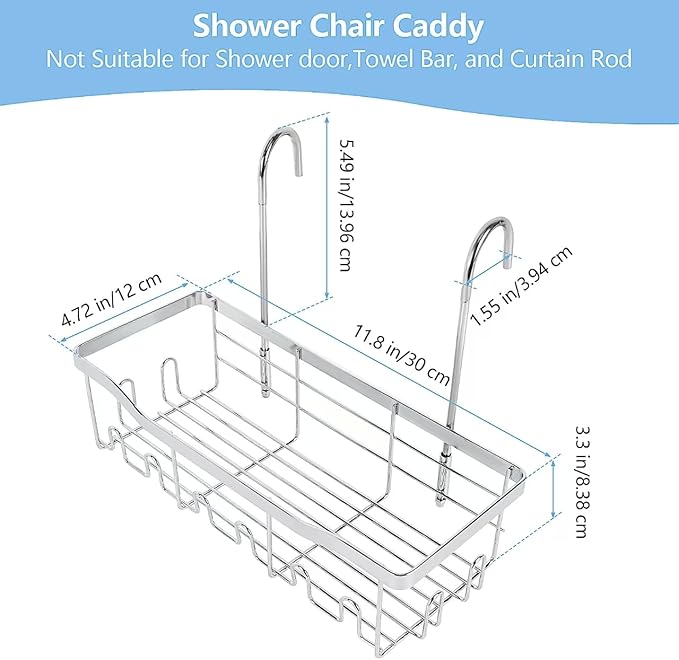 Shower Chair Caddy, Shower Caddy For Chair, Bathroom Showers Basket for Elderly, Pregnant, Patient, Handicap