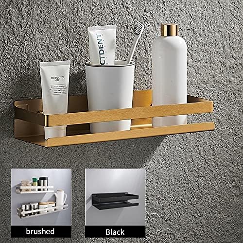 ZTBH Bathroom Divider Bathroom Shelf, Black Bathroom Corner Shelves, Wall Shelf Storage Rack 20cm-50cm Bathroom Hardware Sets (Color : Brushed Gold 30cm)