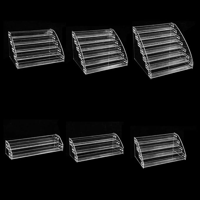 Acrylic Nail Polish Organiser 2 Tier Clear Nail Polish Holder Essential Oils Organiser Shelves Display Rack Stand,Nail Polish Lipstick Organise Stand Holder,Transparent Makeup Organizer for Bottles