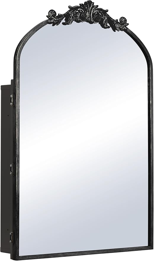 SogesHome 24x36 in Medicine Cabinet with Mirror for Bathroom, Wall Mount Mirror with Storage & 2 Adjustable Shelves for Entryway Hallway Bathroom, Black