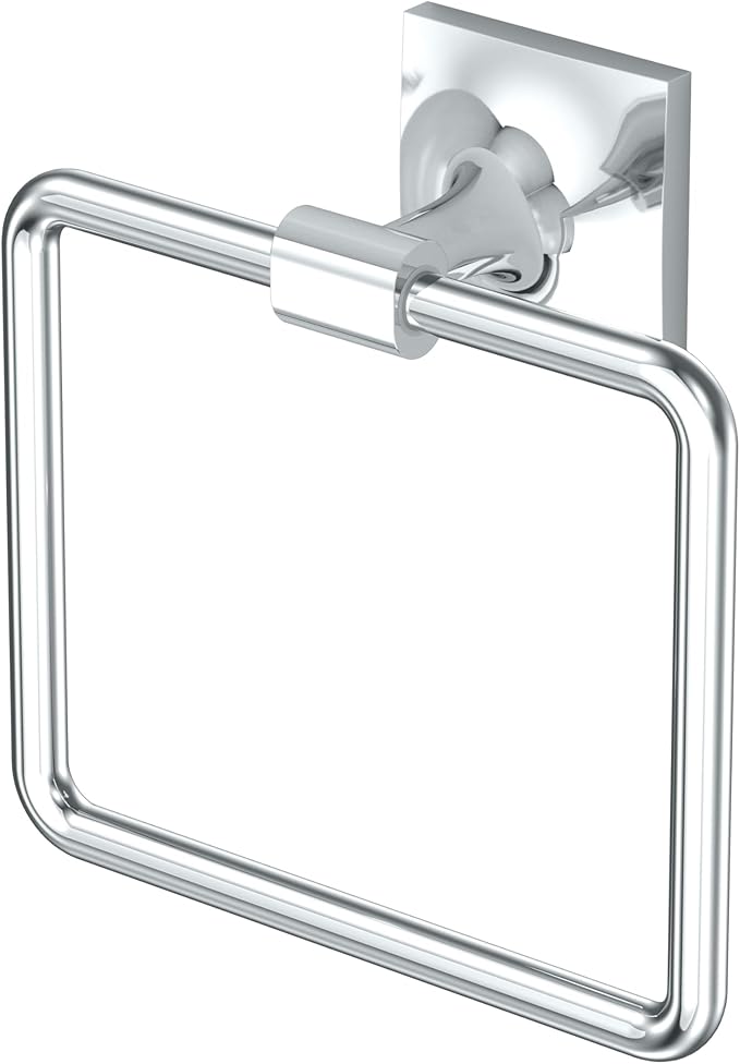 Gatco 5582 Waterline Towel Ring | Modern Hand Towel Holder for Bathroom | Stylish Decorative Hardware, Heavy Duty Metal, EZ Ancor Mounting | Chrome