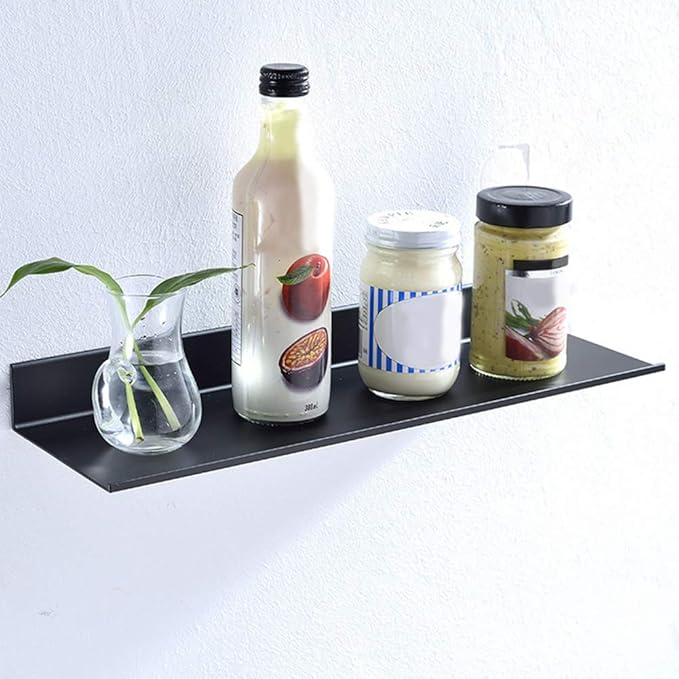 Black Bathroom Single Layer Space Aluminum Matte Rack Shelve (30cm)